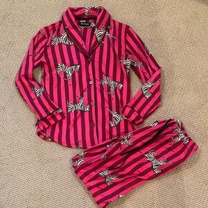 Women's Pink Zebra Print Pajama Set